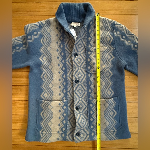 [NWT] Wallace & Barnes 100% Boiled Merino Wool Patterned Cardigan Sweater - Picture 5 of 6